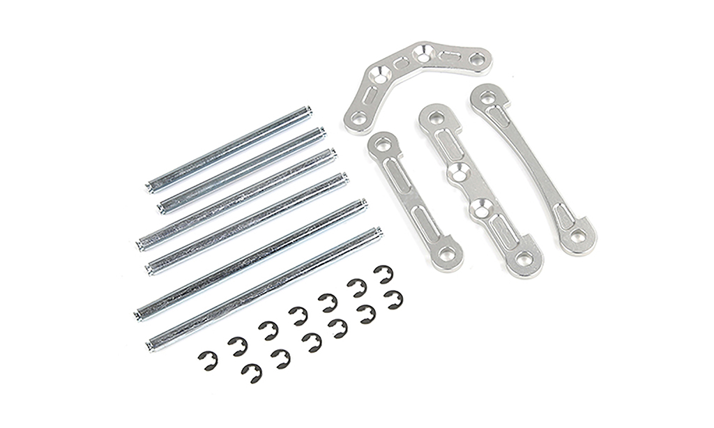 Baja Silver Billet Aluminum CNC Hinge Pin Braces and Shaft Kit