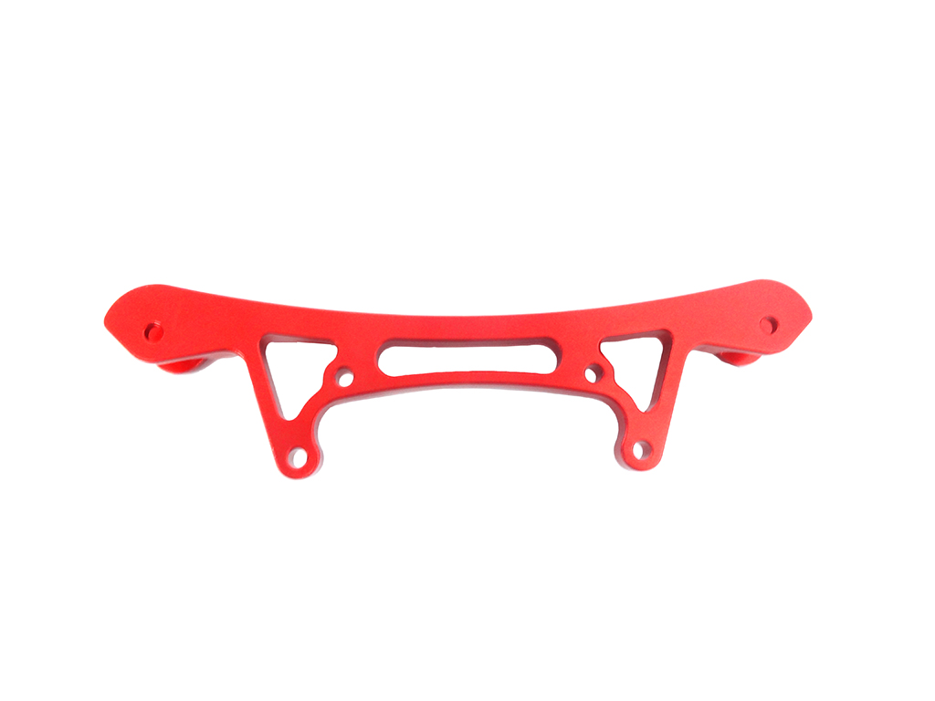 Baja EXT 5T, 5TS Extended Billet CNC Aluminum Front Shock Tower Upper Mounting Brace (Red)