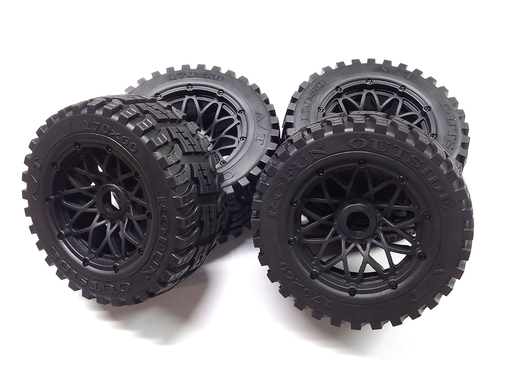 Rovan Baja Buggy ALL TERRAIN V2 Front and Rear Tires on Rims 170 X 60, 170 X 80