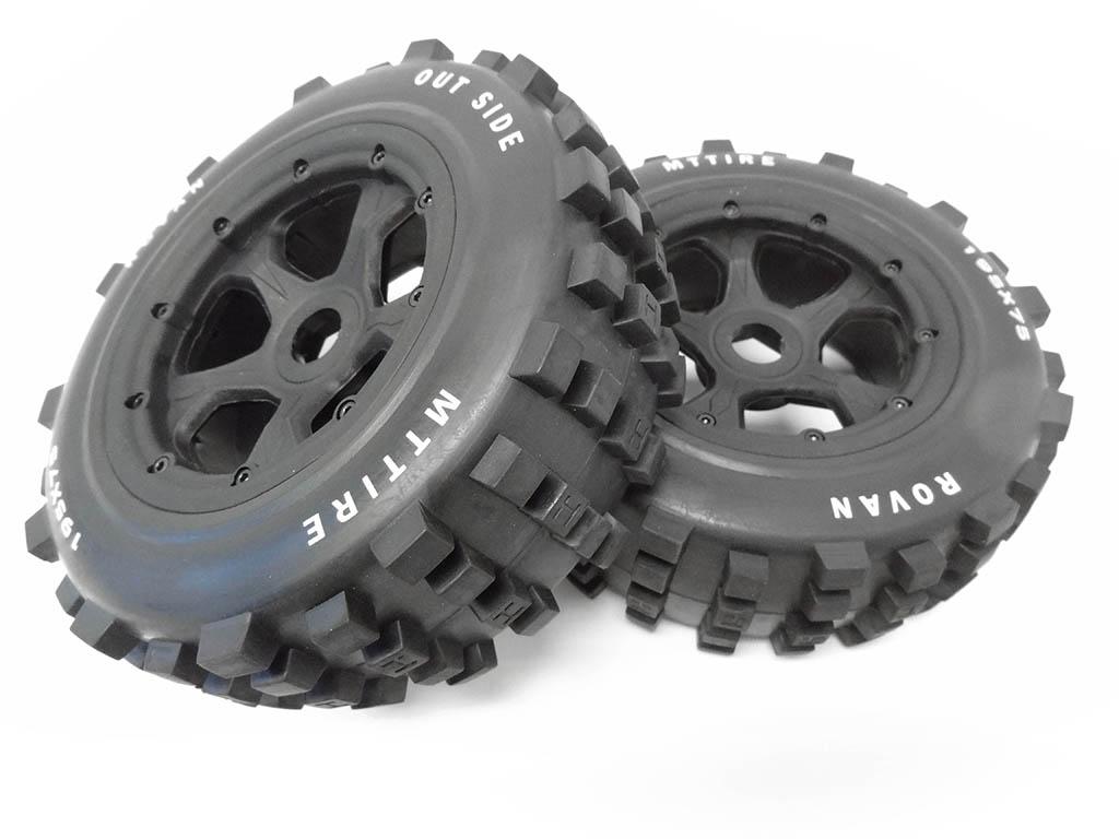 NEW Rovan 1/5 Scale Excavator Tires/Wheels 195x80 Fits HPI Baja 5T Rear Size 2